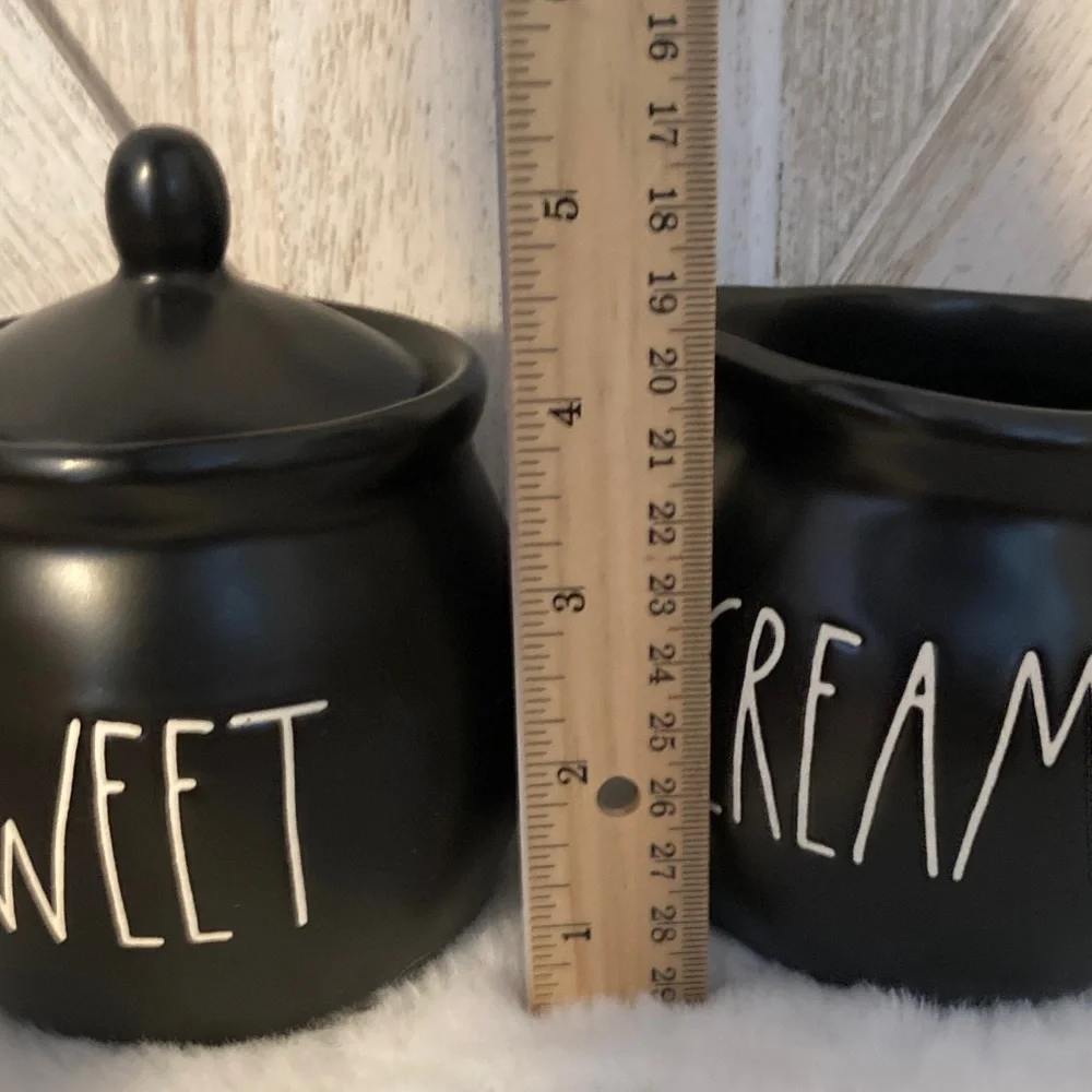 Rae Dunn Creamy and Sweet Serve Set in Black